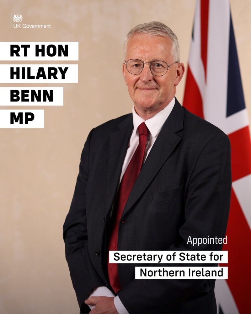 Hilary appointed Secretary of State for Northern Ireland